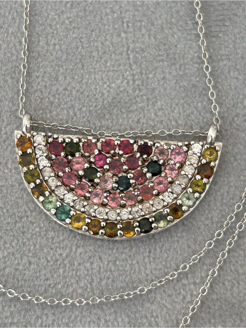 Sterling stunning necklace watermelon 🍉